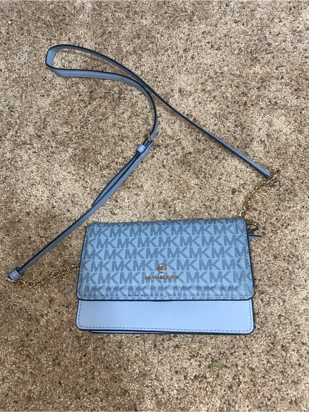 Michael Kors Jet Set Charm MK Logo Crossbody with Gold Accents